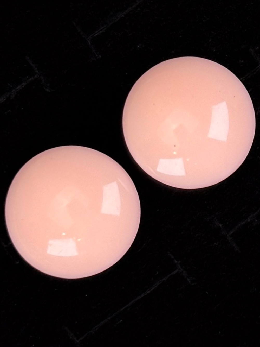 Vintage Richelieu Blush Pink Lucite Screw Back Clip On Earrings
